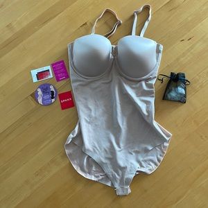 SPANX Suit Your Fancy Strapless Cupped Bodysuit shapewear NWT